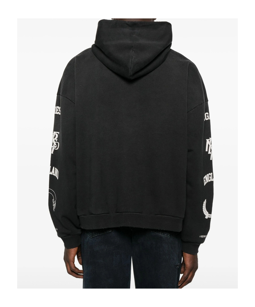 Represent Long-sleeved Hooded Sweatshirt In Black