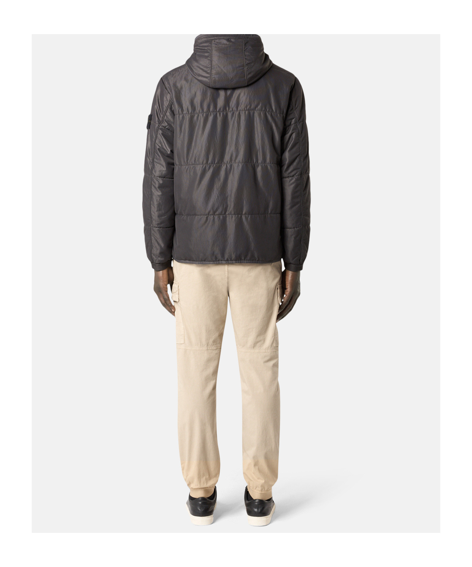 Stone Island Double-sided Quilted Hooded Drop Resistance Jacket In Charcoal-grey