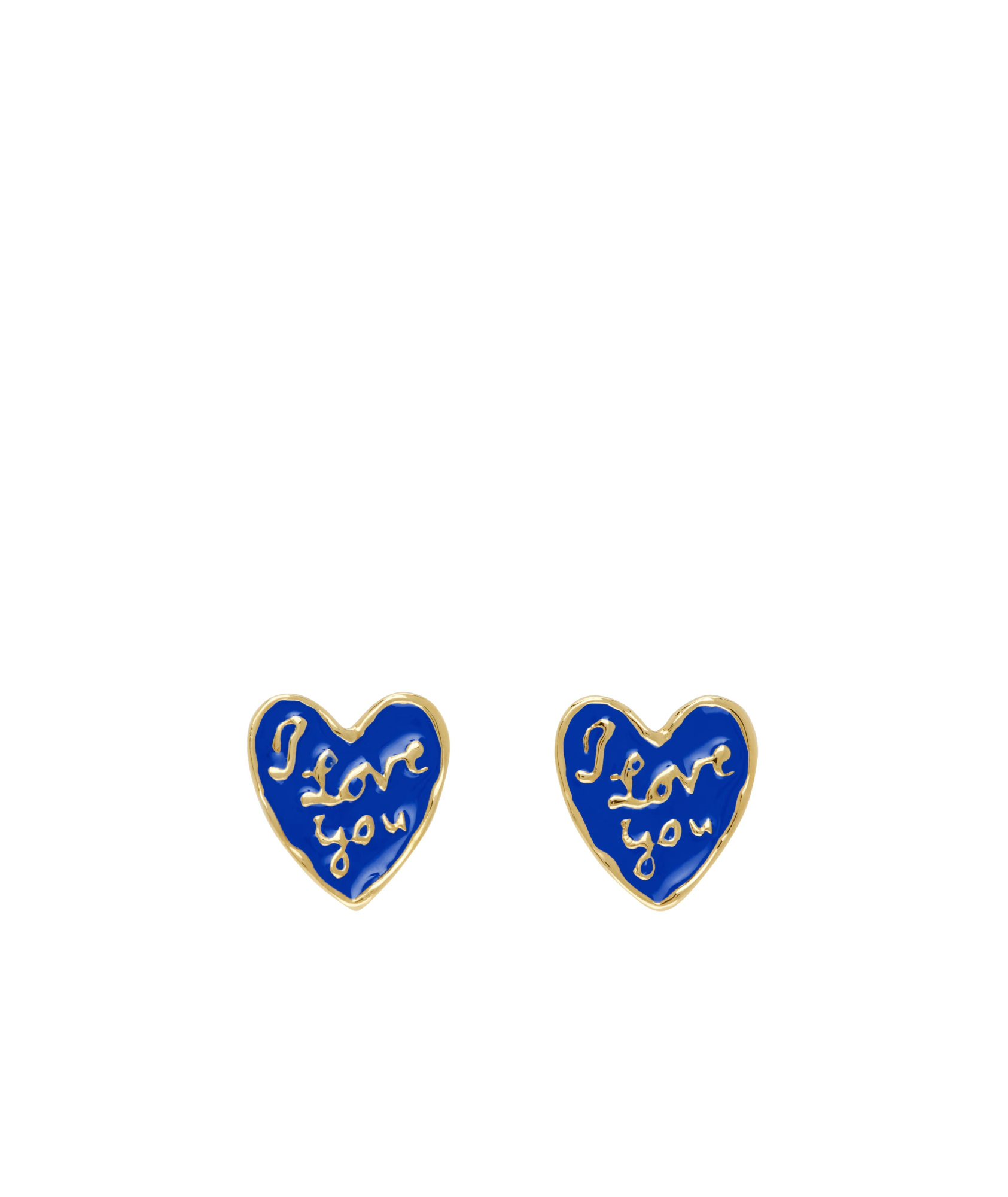 Chopova Lowena Heart-shaped Earrings In Blue