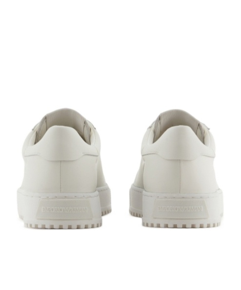 Emporio Armani Round Head Low-cut Casual Shoes In White