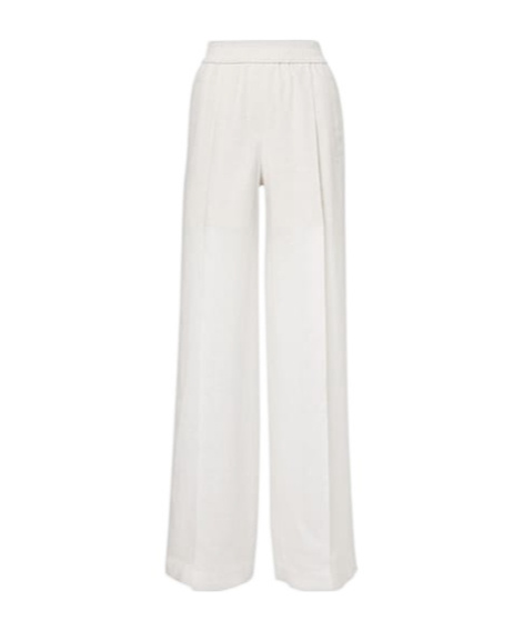 Brunello Cucinelli Linen Wide-leg Pants In White