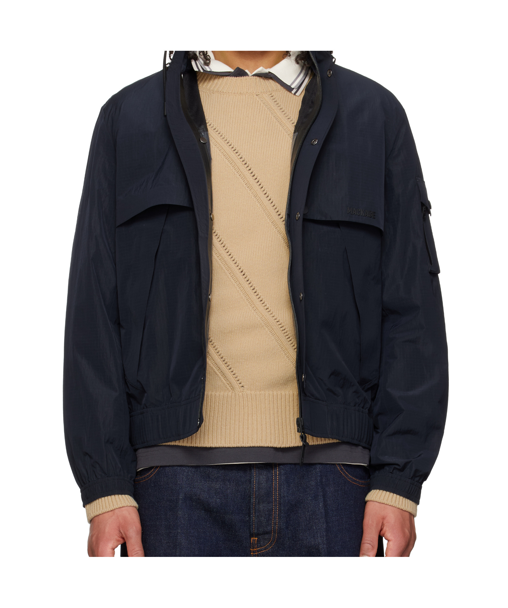 Mackage Blue Garrett Jacket In Navy Blue