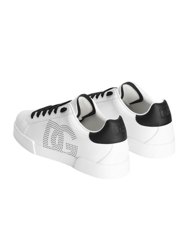 Dolce & Gabbana Portofino Leather Low-top Sneakers In White