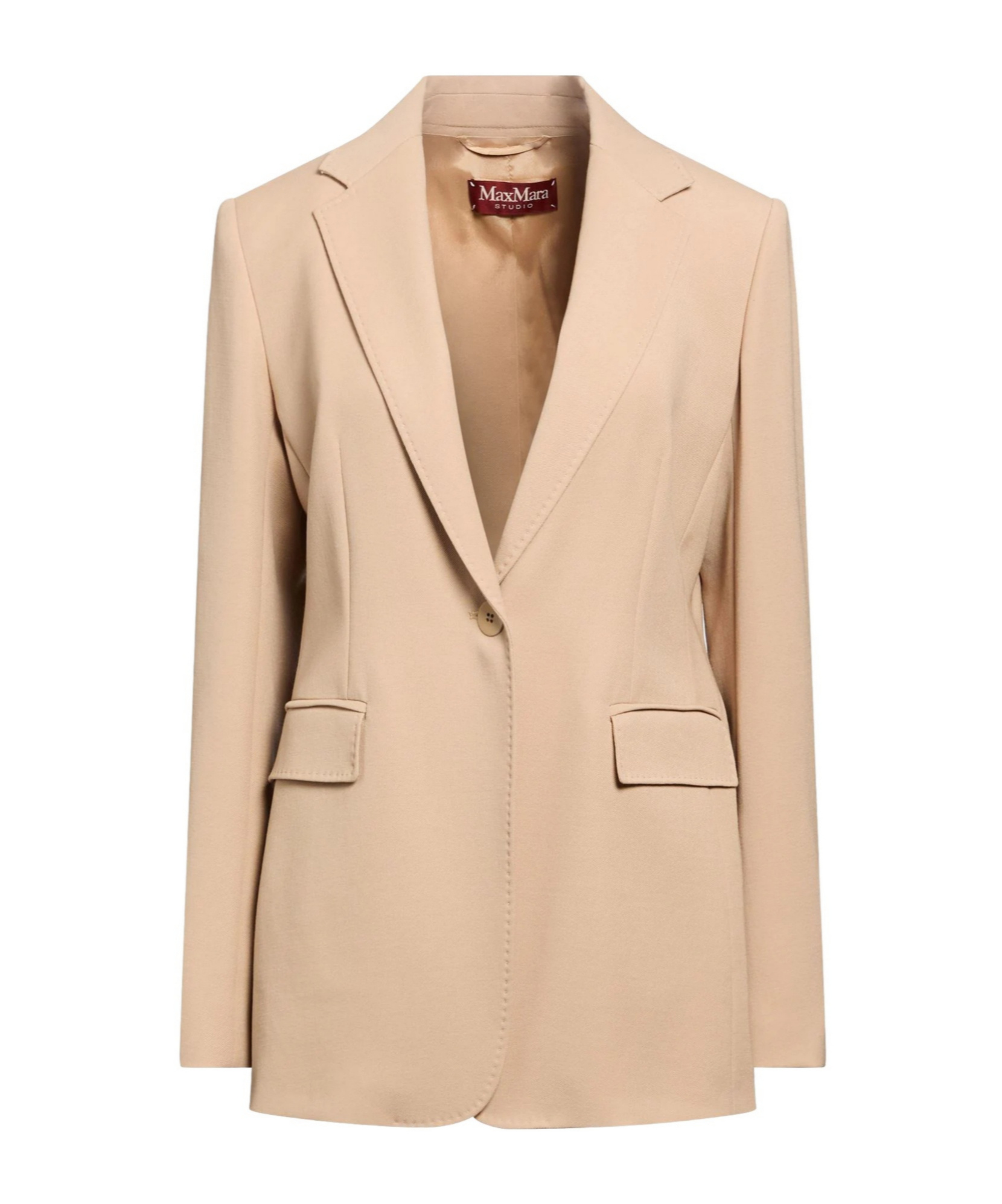 Max Mara Single- Wool Suit In Sand-colored