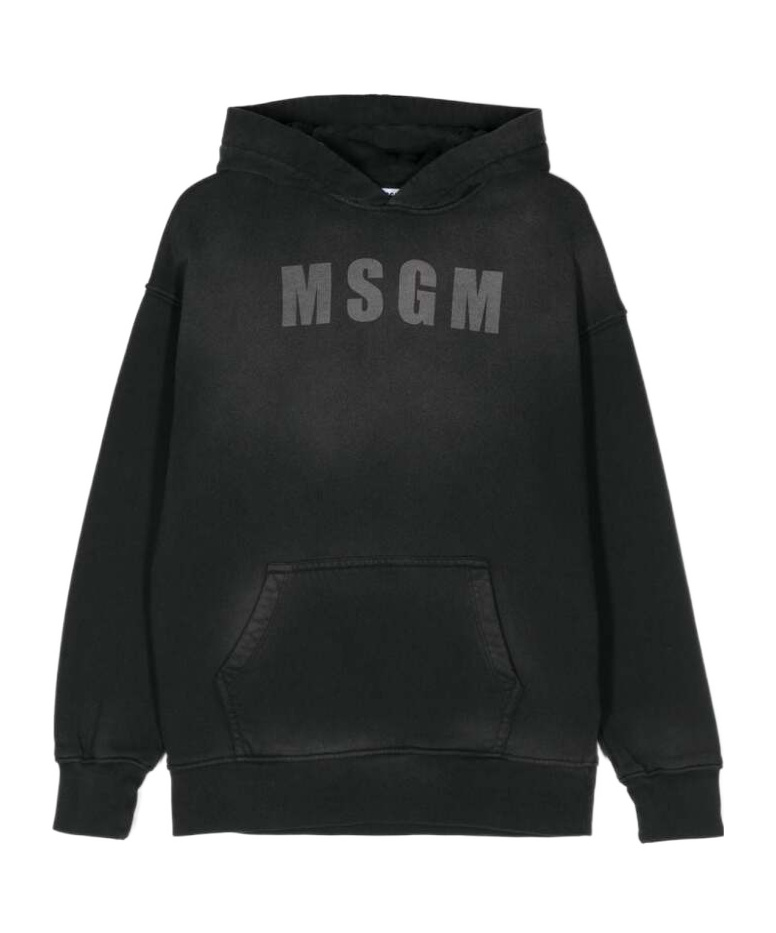 Msgm Logo-print Hoodie In Black