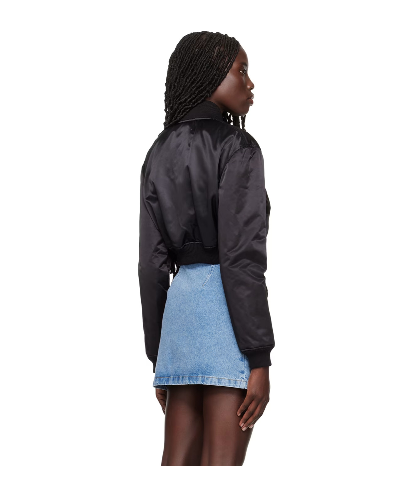 Moschino Short Standing Collar Casual Jacket In Black