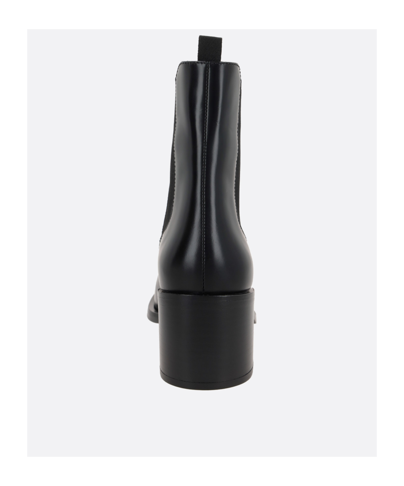 Prada Brushed Leather Booties In Black
