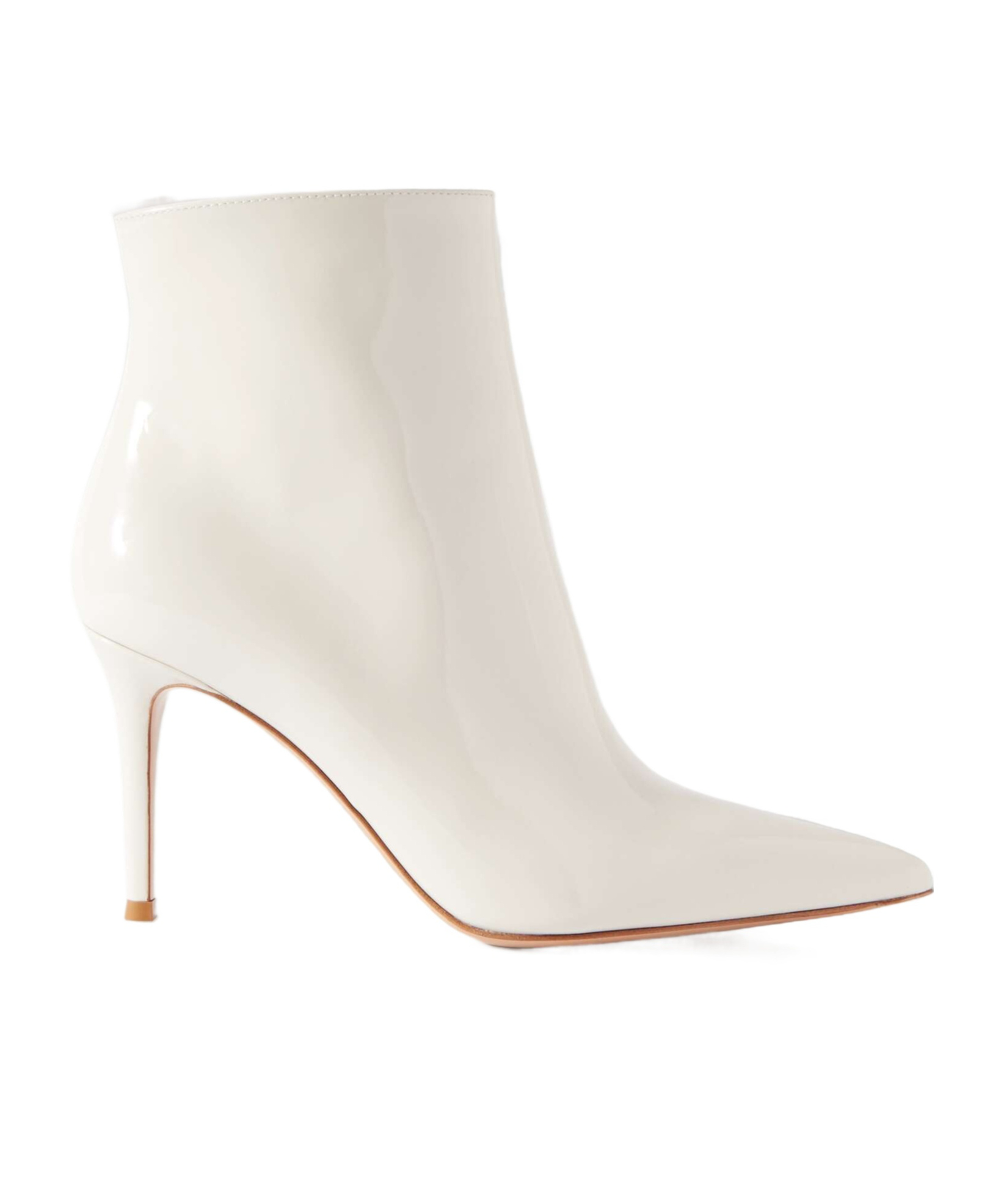 Gianvito Rossi Vernice 85 Short Boots In White