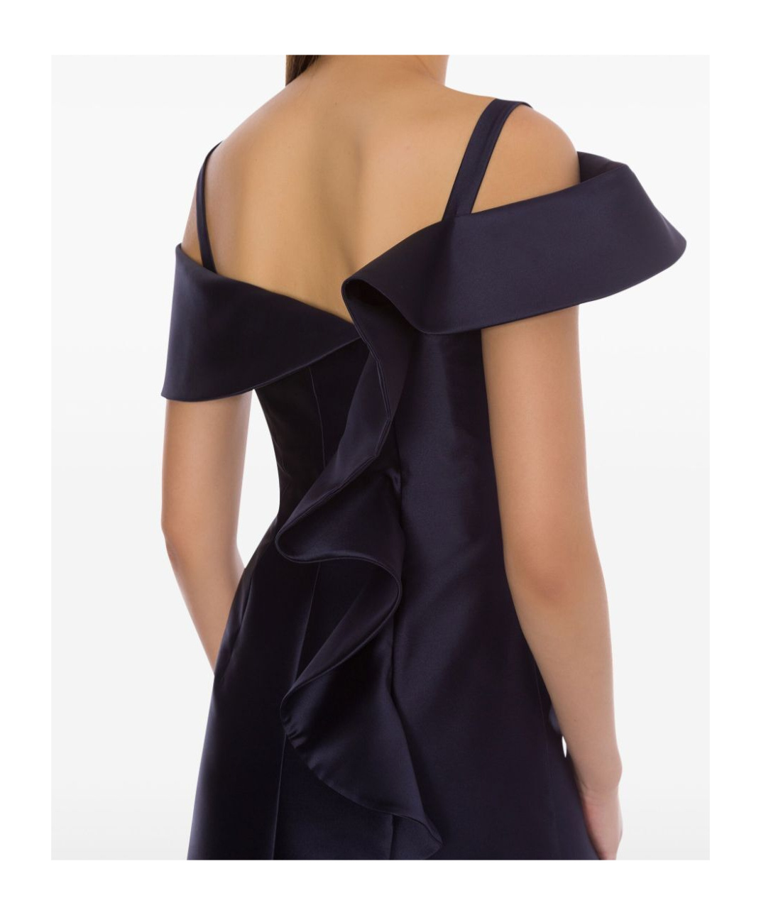 Alberta Ferretti Floor-length Silk Mikado Maxi Dress With Ruffle Hem In Black