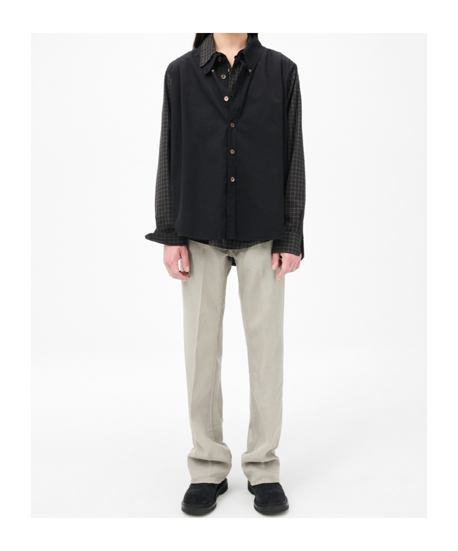 Our Legacy Check Pattern Collared Long Sleeve Shirt In Black
