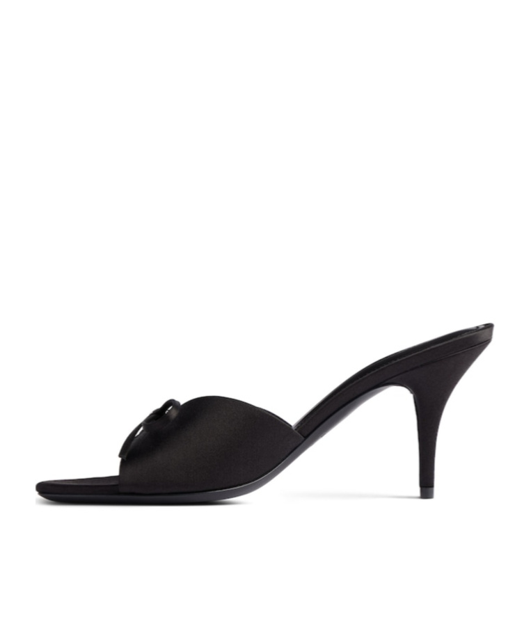 Balenciaga Knife Bow Viscose & Silk Sandals In Black