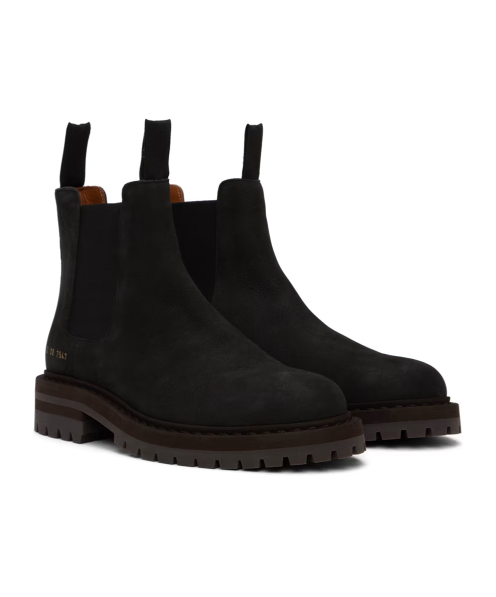 Common Projects Round Elastic Boots In Black