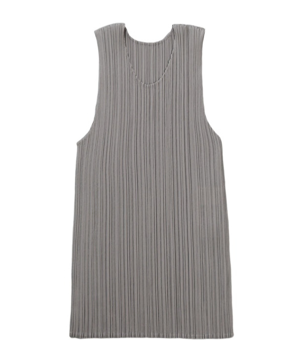 Issey Miyake Crew Neck Vest In Light Grey