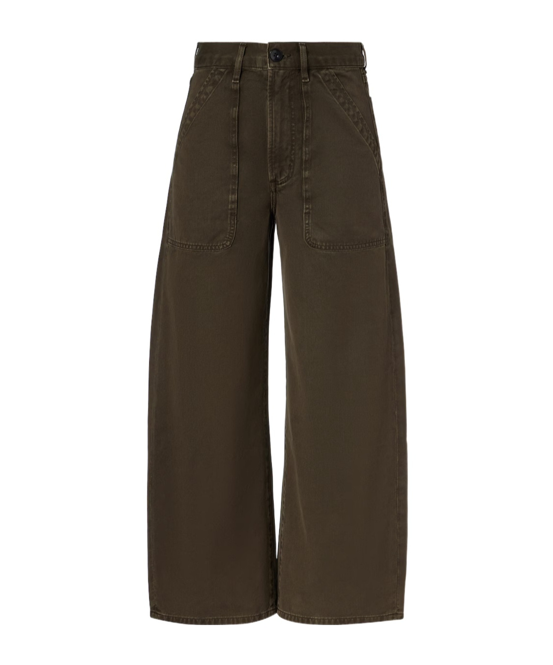 Citizen Of Humanity Ayla Cargo High-rise Wide-leg Jeans In Brown