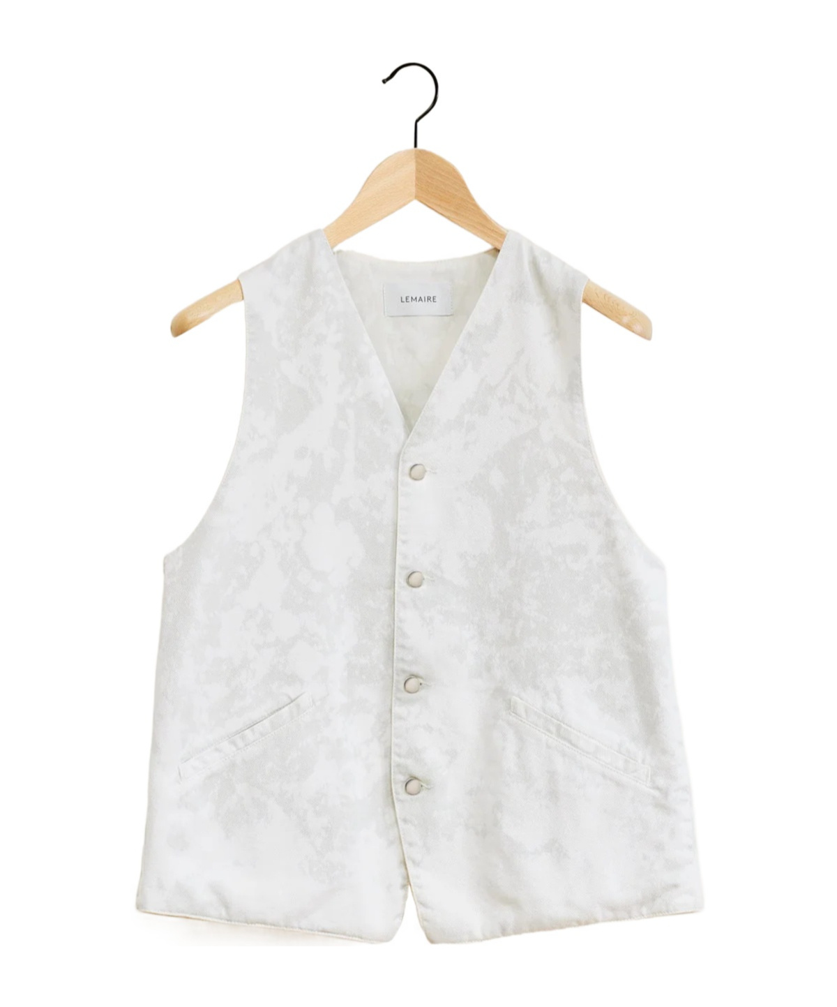 Lemaire Single-breasted Sleeveless Vest In White