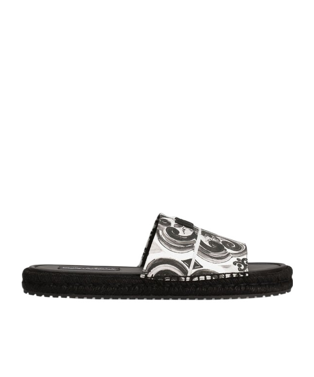 Dolce & Gabbana Shell-print Canvas Espadrille Sandal