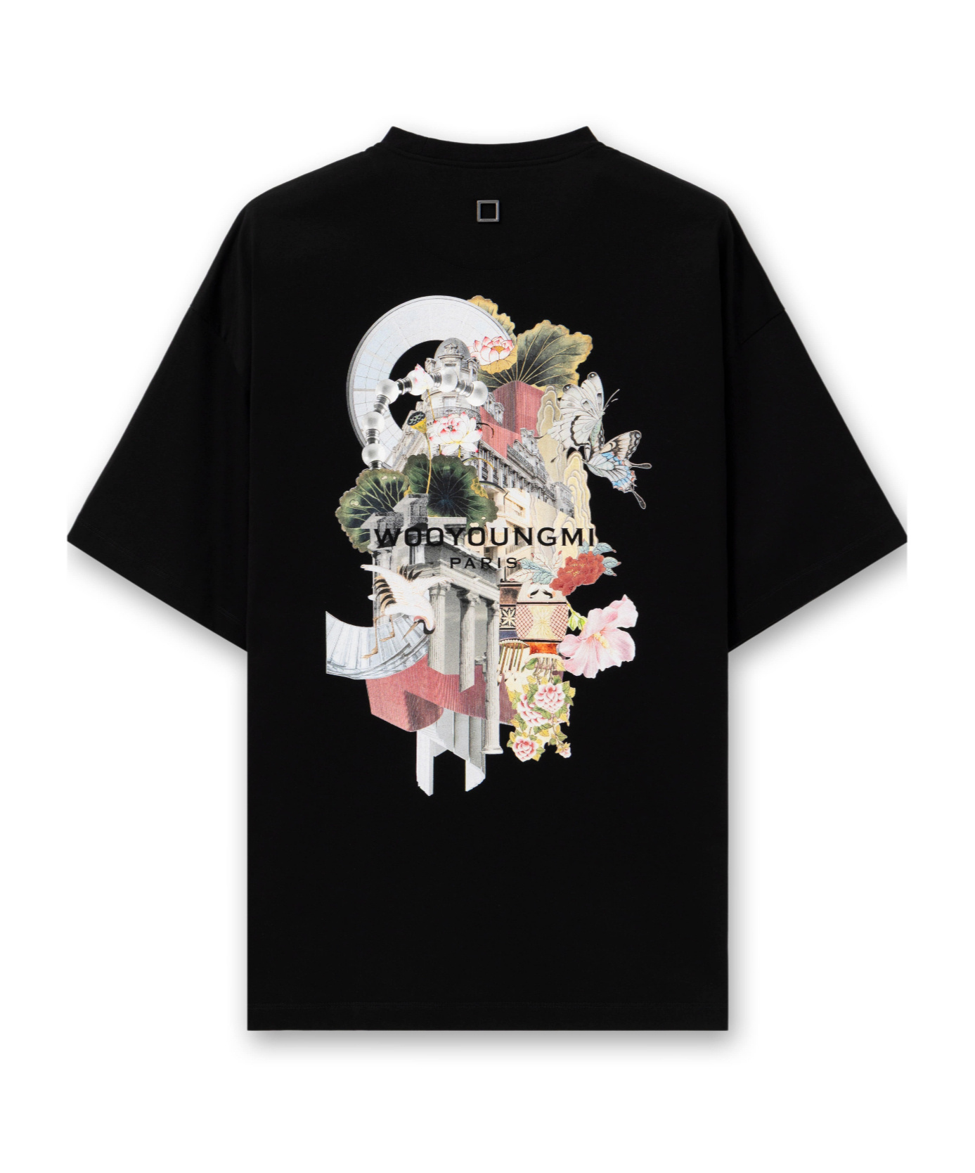Wooyoungmi T-shirt With Floral Pattern On The Back In Black