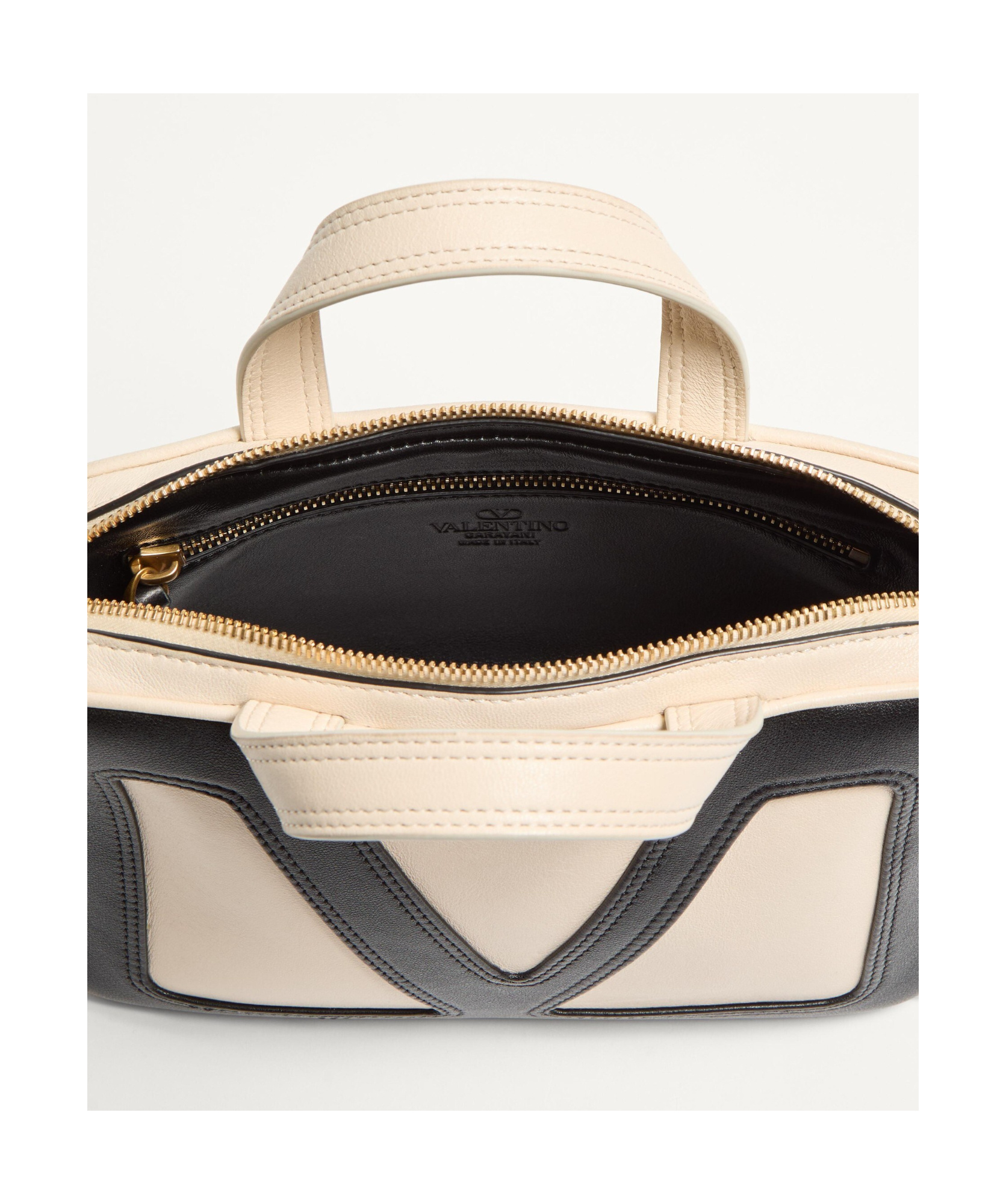 Valentino Viva Superstar Small Two-tone Leather Shoulder Bag In Nude