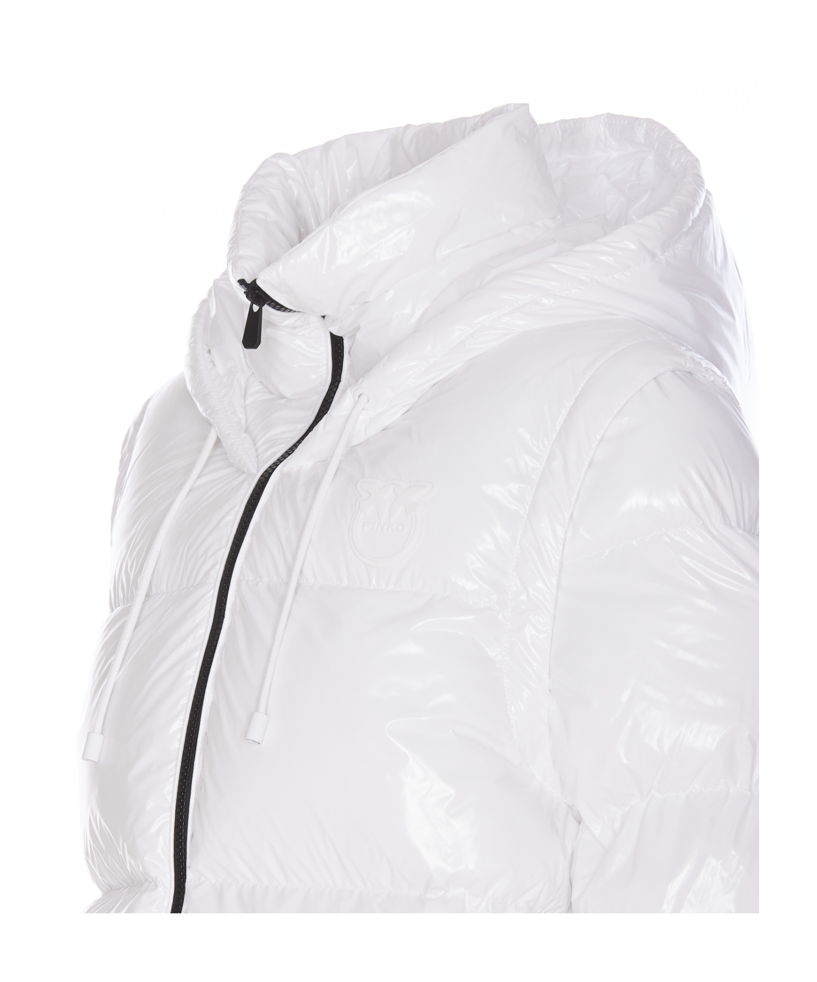 Pinko Indice Glossy Down Jacket In White