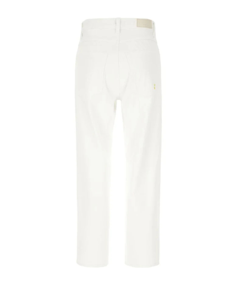 Icon Denim Star Embroidered Denim Trousers In White