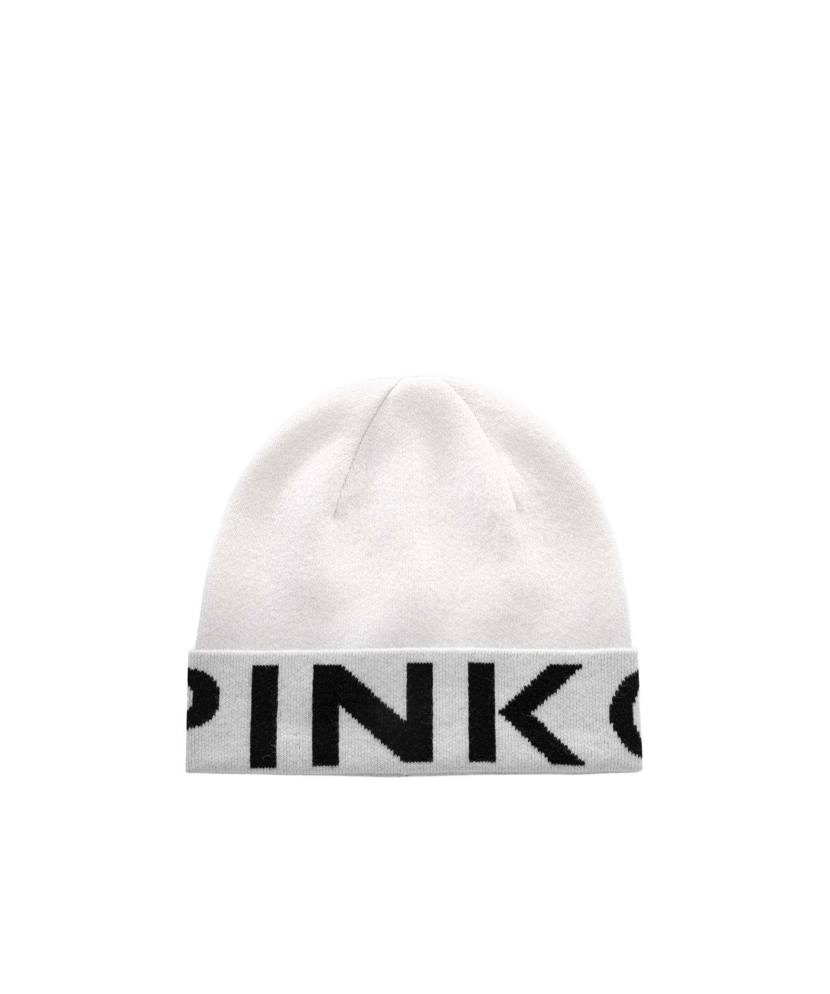 Pinko Intarsia Knit-logo Two-tone Beanie