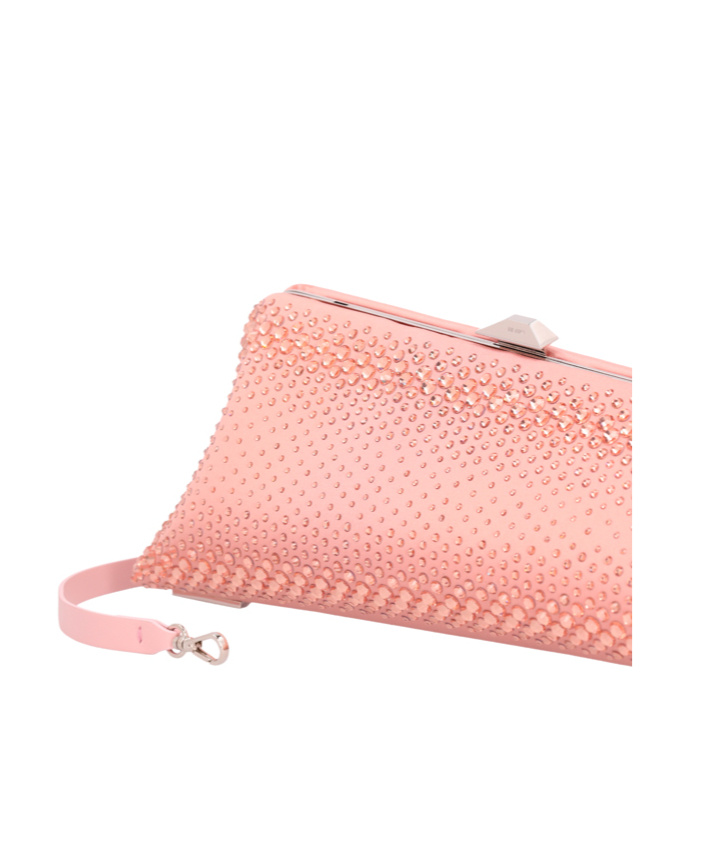 Attico Long Night Crystal-embellished Clutch Bag In Pink