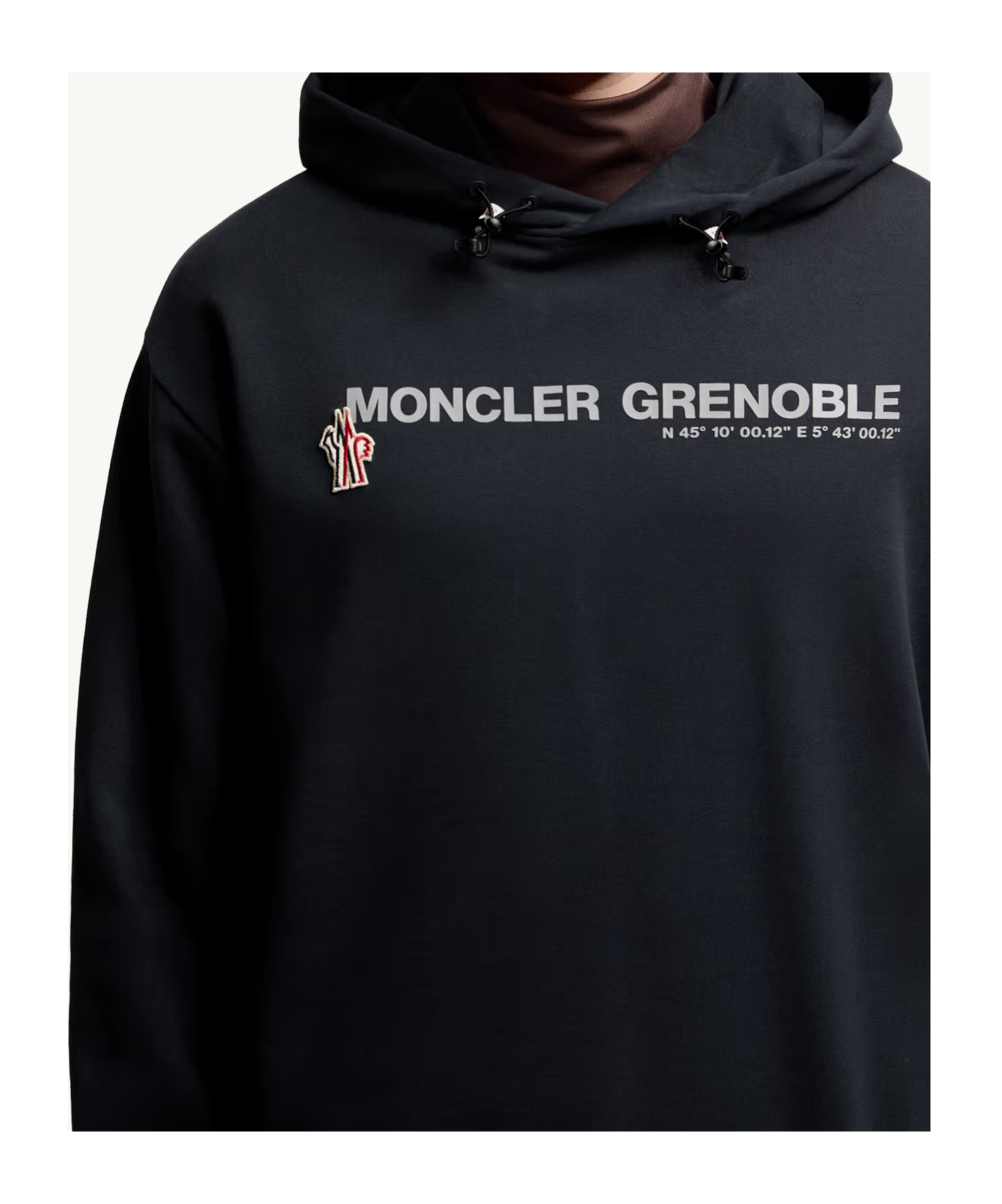 Moncler Grenoble Logo Embroidered Long-sleeved Hoodie In Blue
