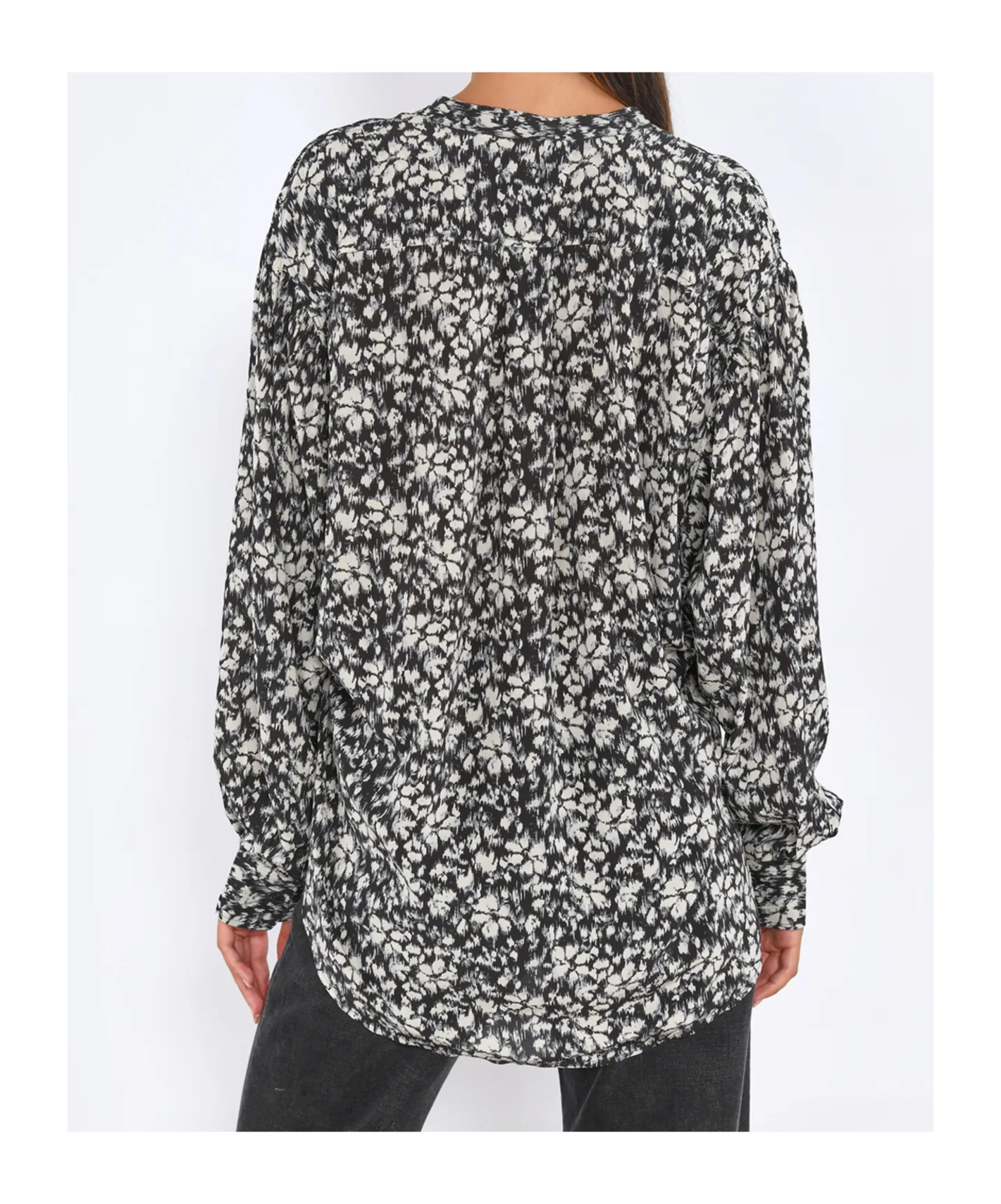 Isabel Marant Étoile Floral-print Round-neck Shirt In Gray