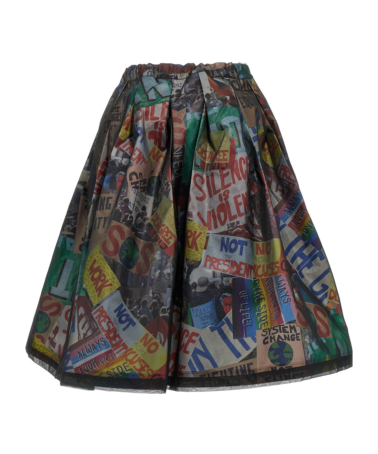 Shop Comme Des Garçons Structured Midi Skirt In Black