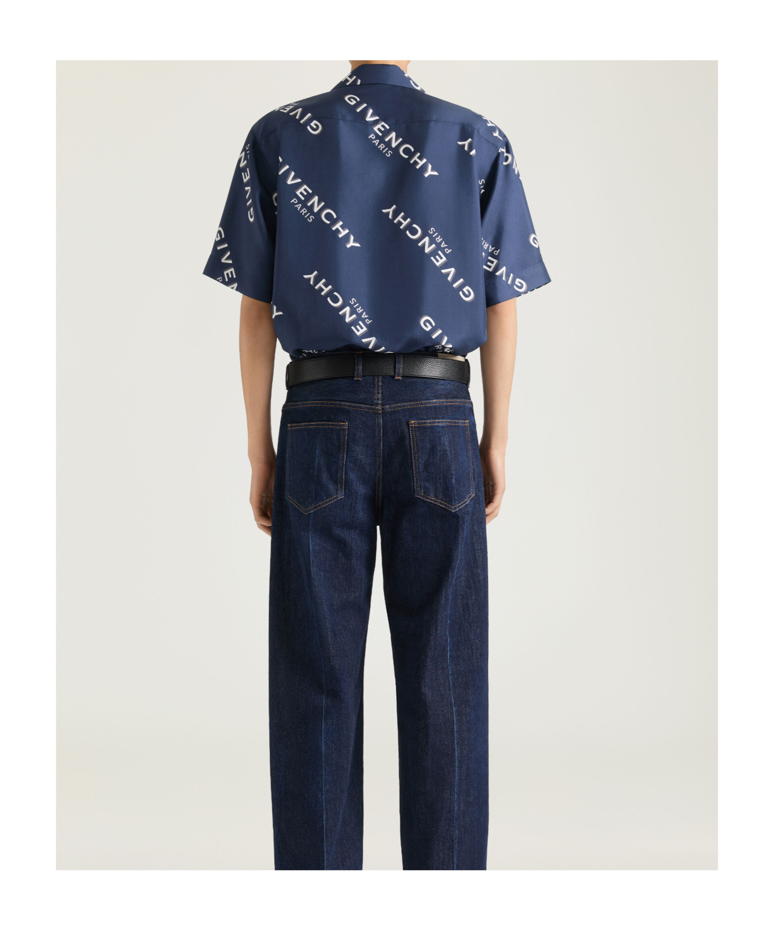 Givenchy Shadow Printed Shirt In Silk In Blue