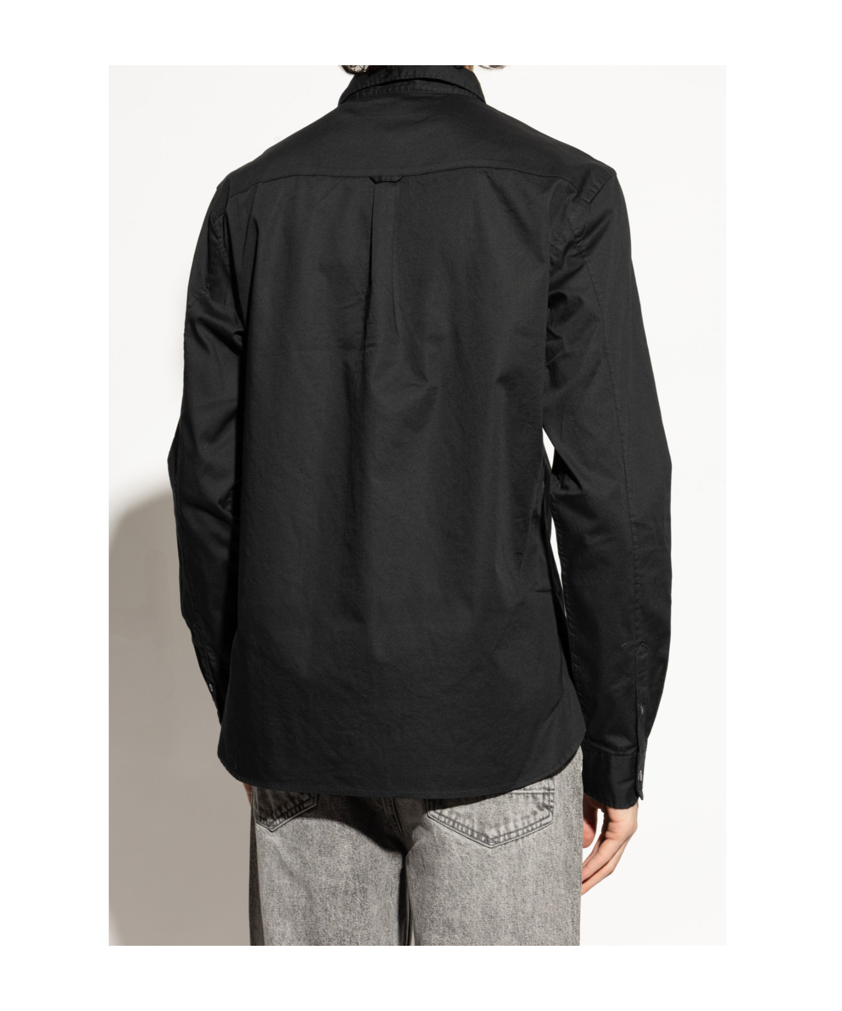 Allsaints Karmi Tonal Stripe Relaxed Fit Shirt In Black