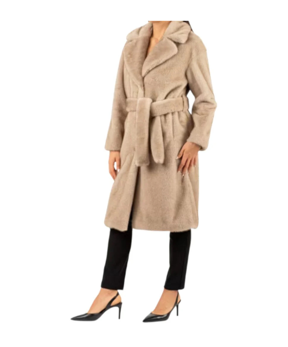 Herno Belted Coat In Brown