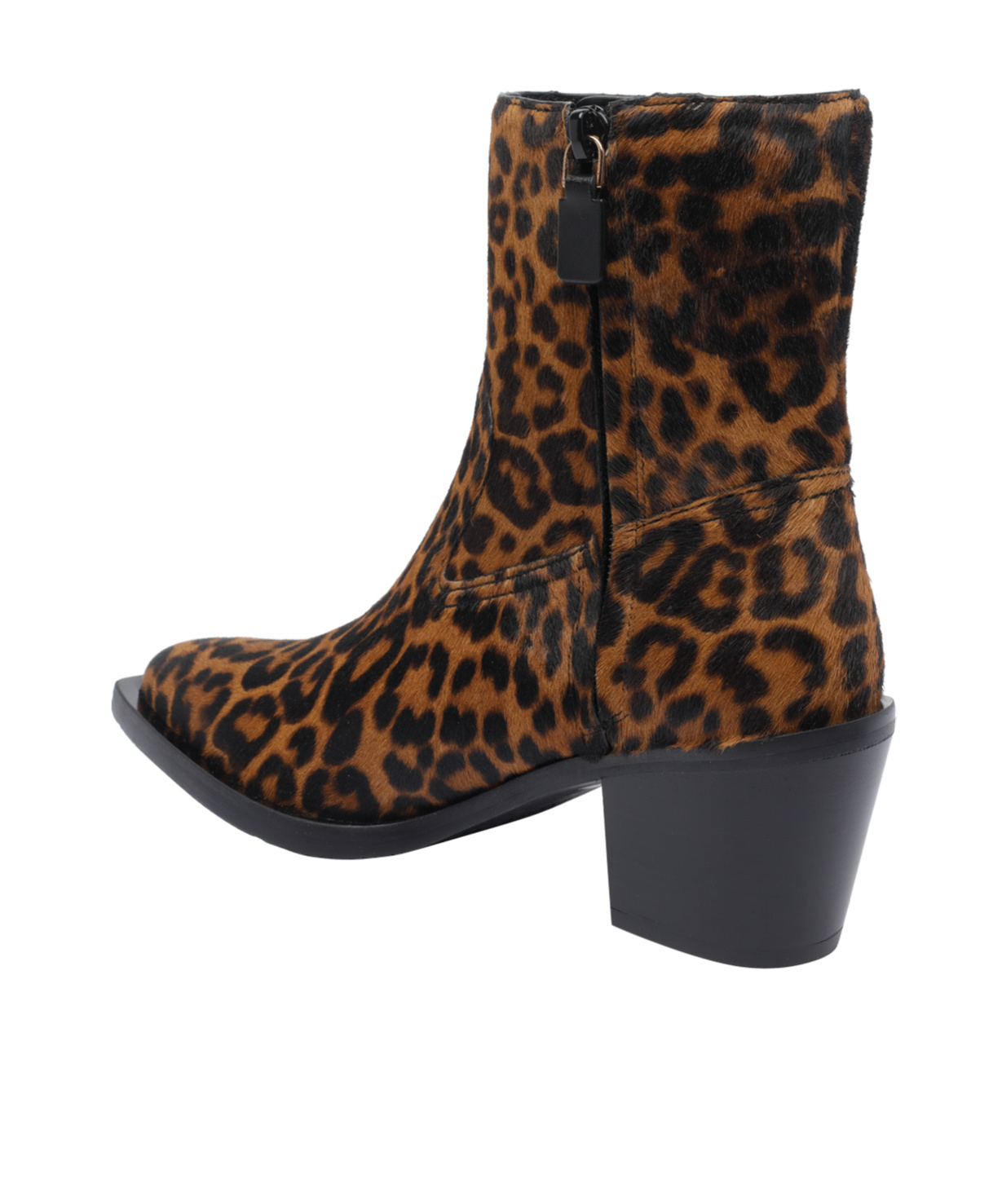 Stuart Weitzman Animalier Print Block Heel Pointed Toe Boots In Brown