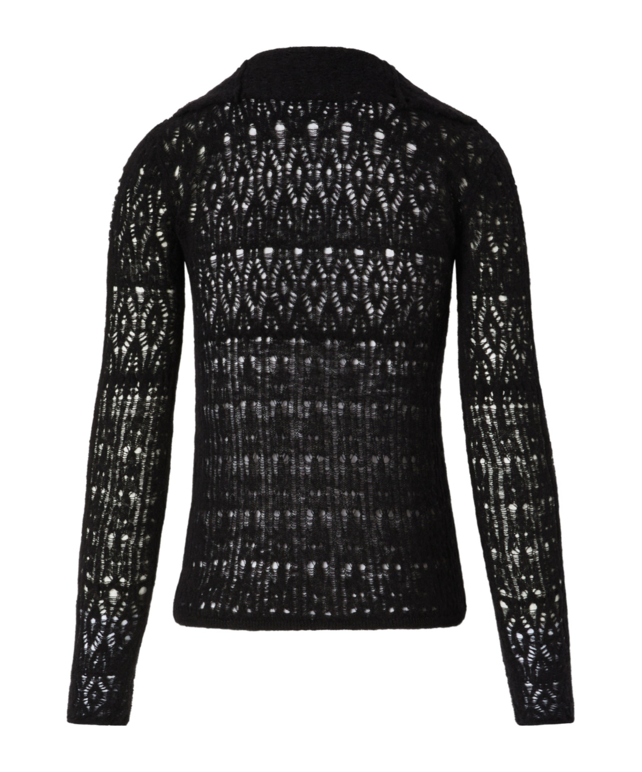 Pinko Slim-fitting Openwork Sweater With Buttons In Black