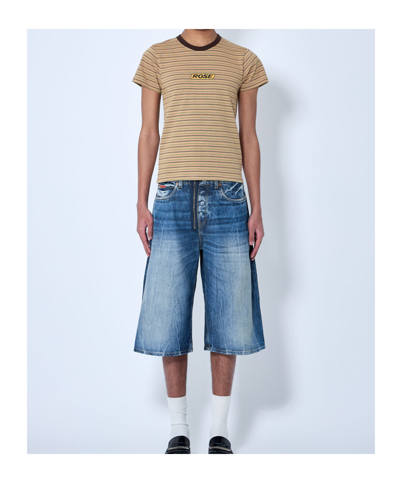 Shop Martine Rose Logo Motif Shrunken T-shirt In Brown