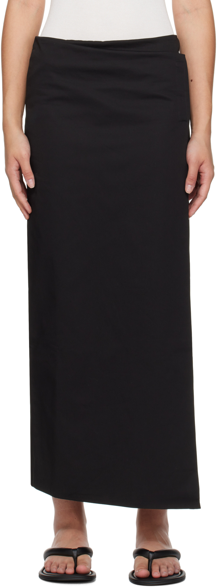 St Agni Stretch Organic Cotton-blend Twill Midi Skirt