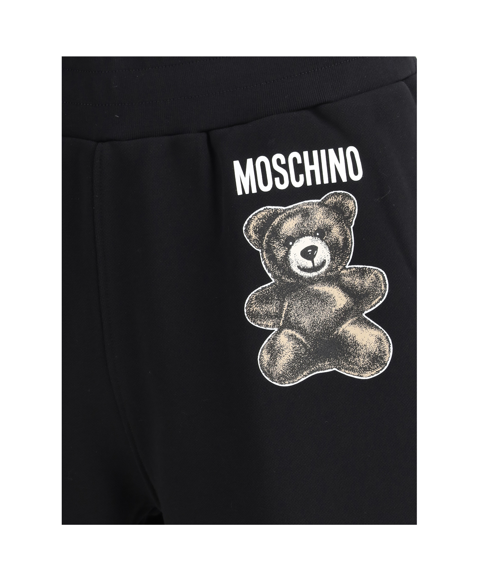 Moschino Logo Sweatpants Shorts In Black
