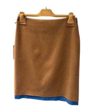 Miu Miu Contrast-edged Skirt In Brown