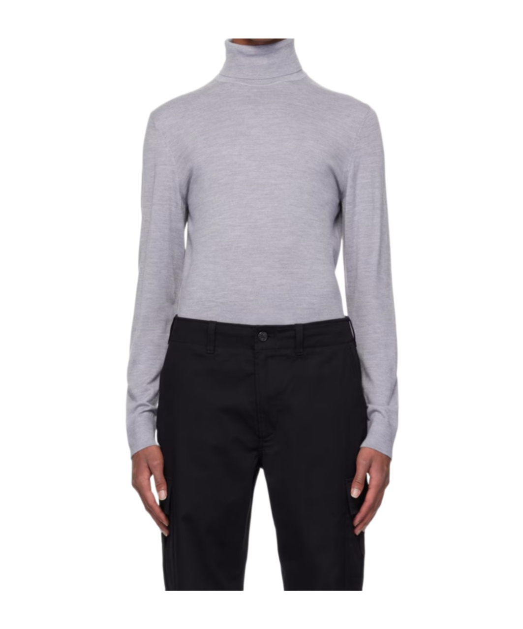Theory Gray Merino Wool Turtleneck In Gray