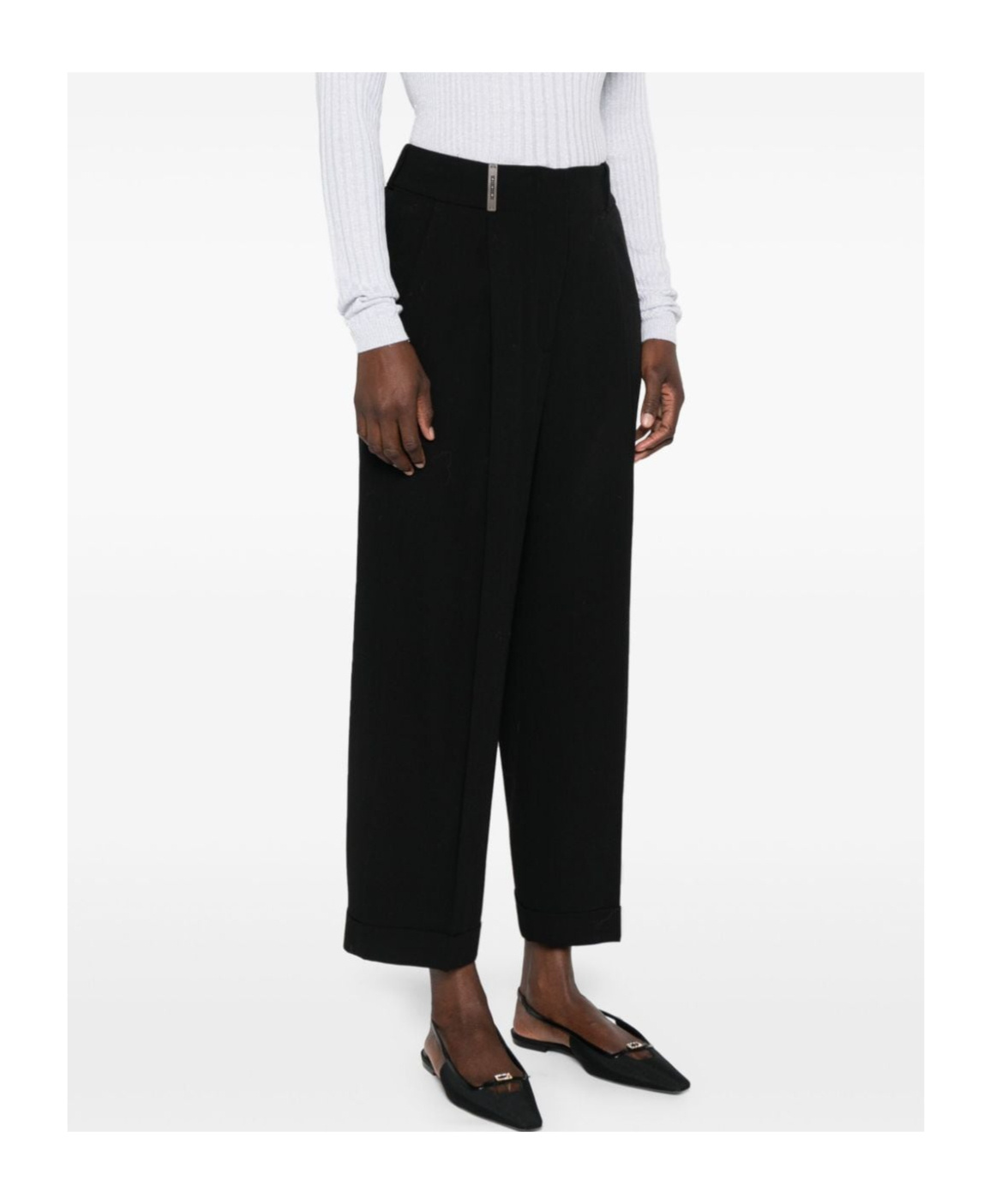 Peserico Pleated Straight Trousers In Black