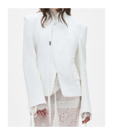 Ann Demeulemeester Lizzie Comfort Tailored Jacket In Natural White