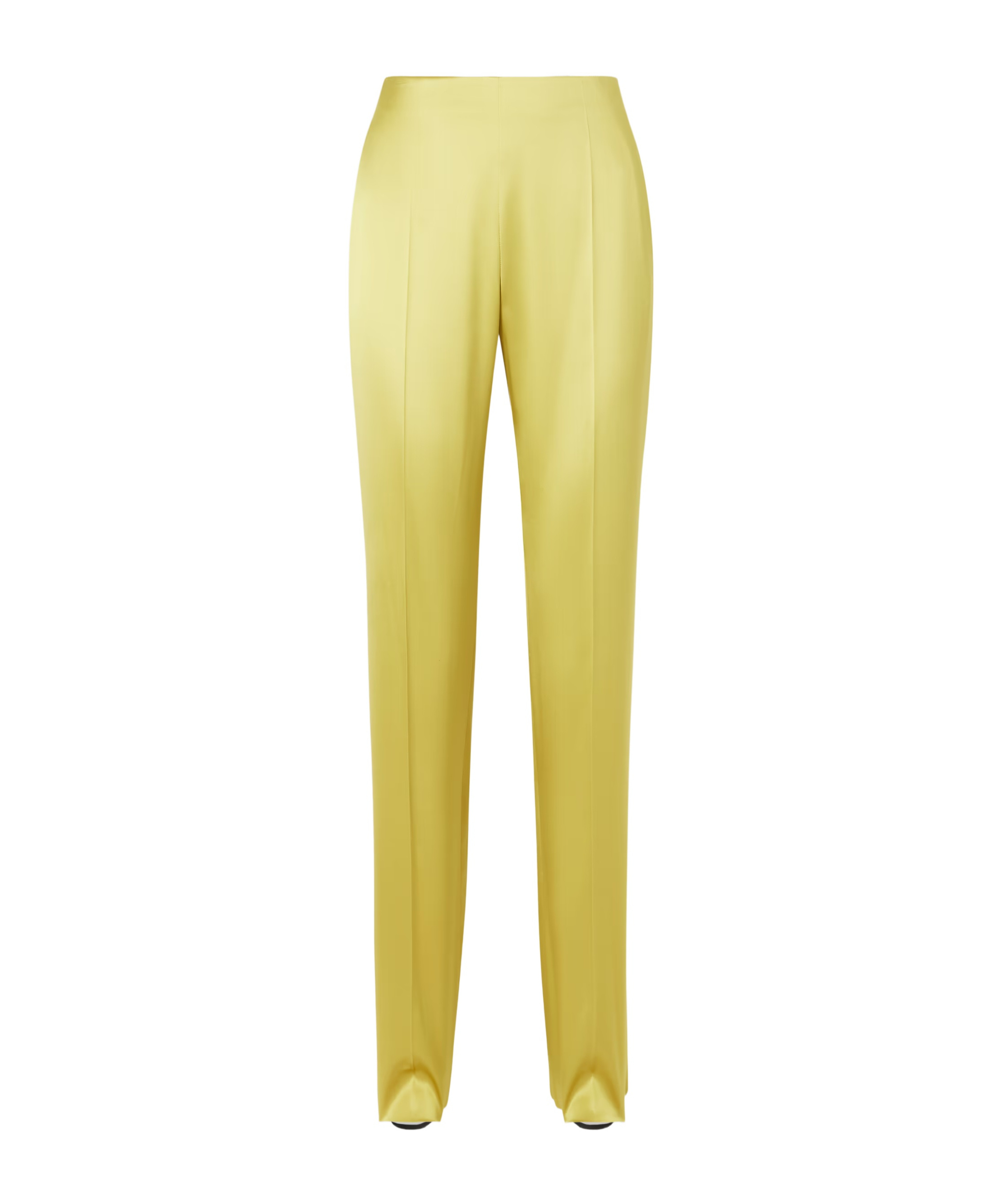 Valentino Silk-blend Duchesse Straight-leg Pants In Yellow