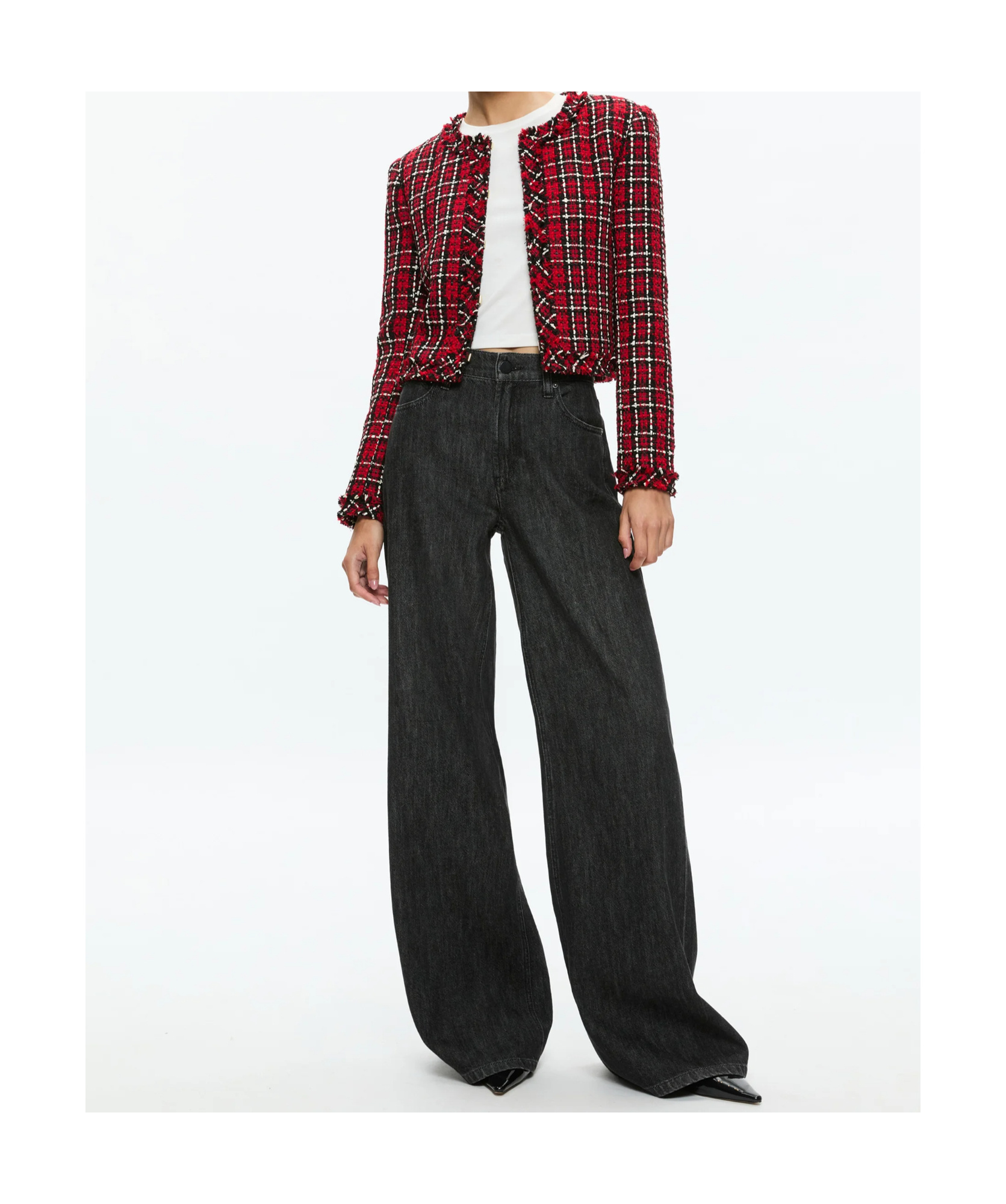 Shop Aliceolivia Checked Casual Jacket In Red