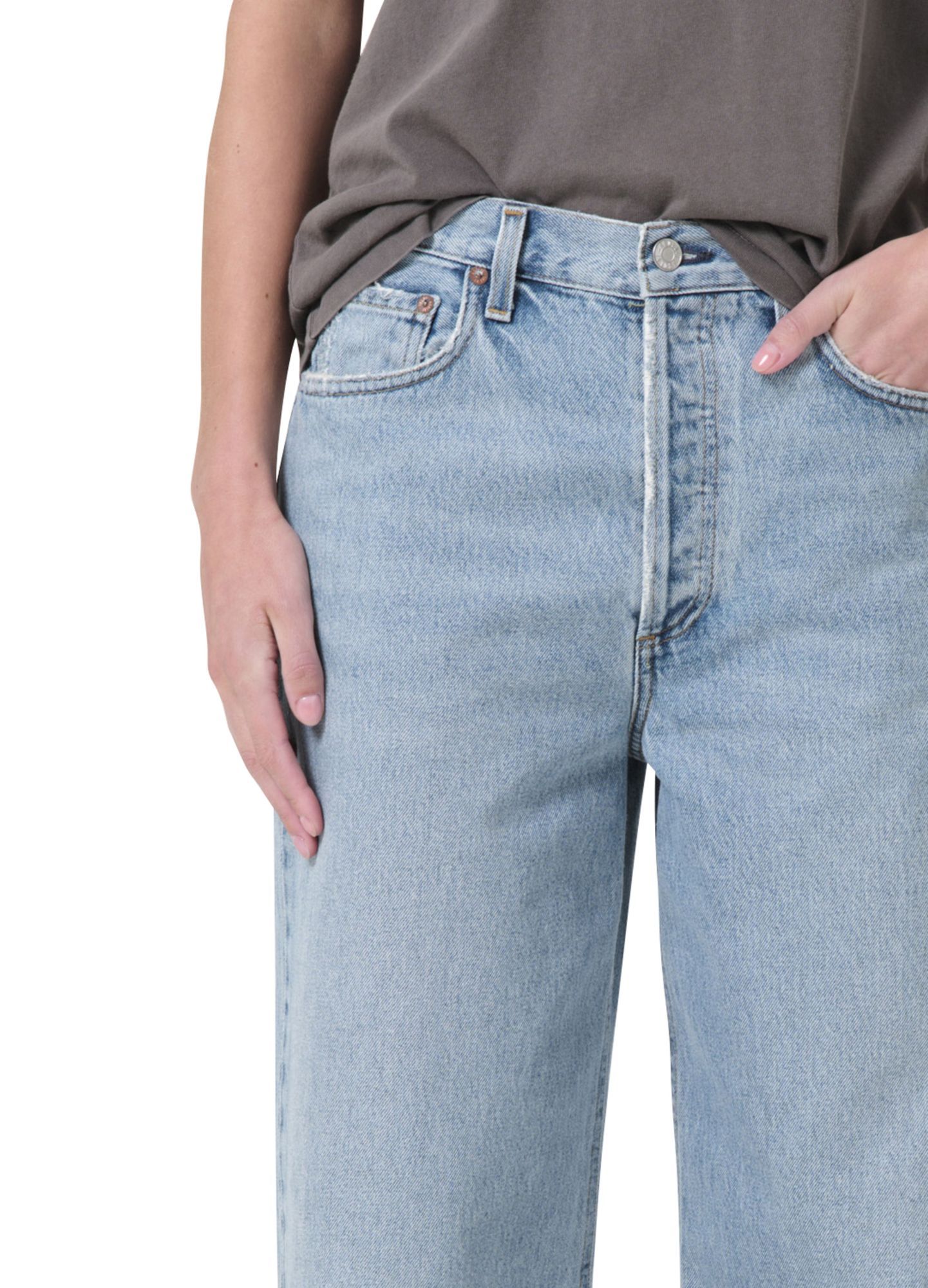 Agolde Kelly Denim Jeans With Belt Loops In Blue
