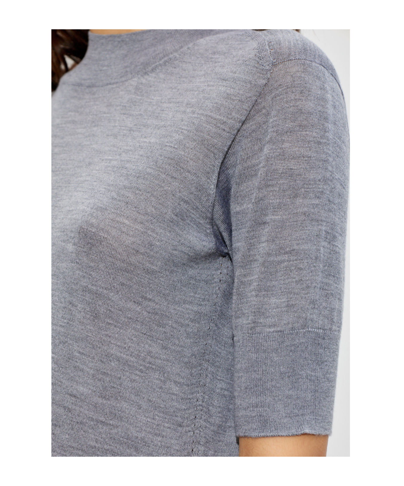 Jil Sander Fine-knit T-shirt In Gray