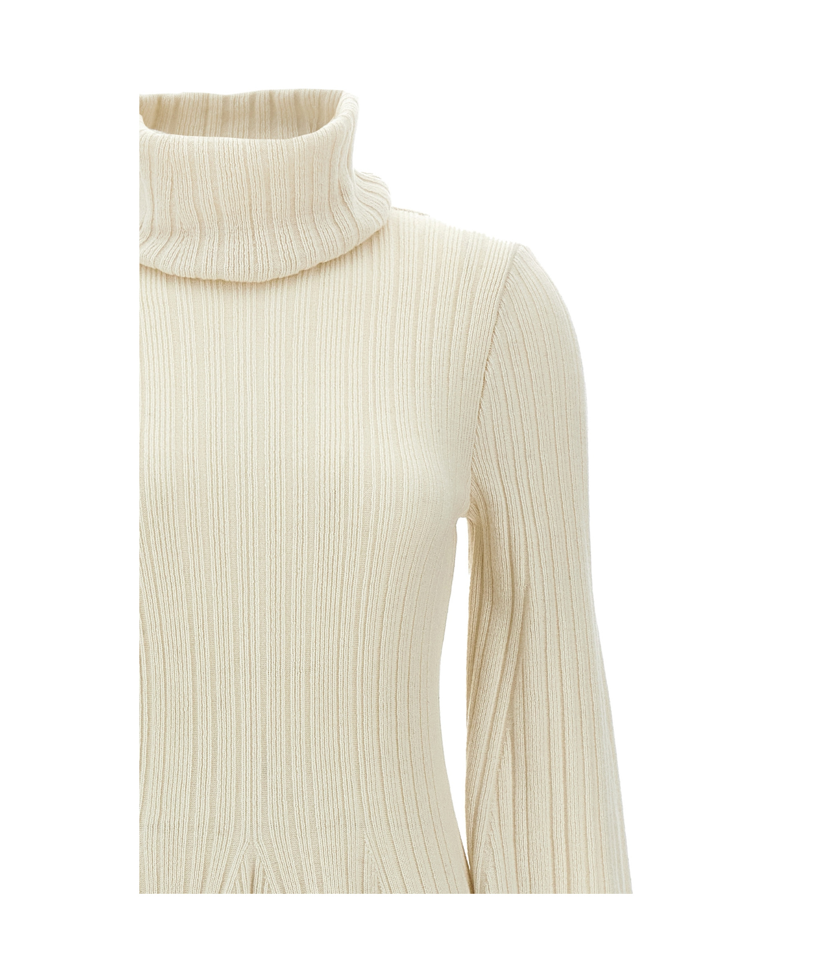 Shop Antonino Valenti High-necked Long-sleeved Dress In Nude