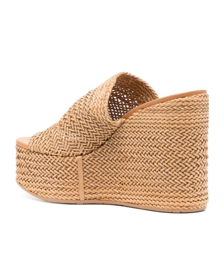 Casadei Twiga 120mm Wedge Mules In Nude