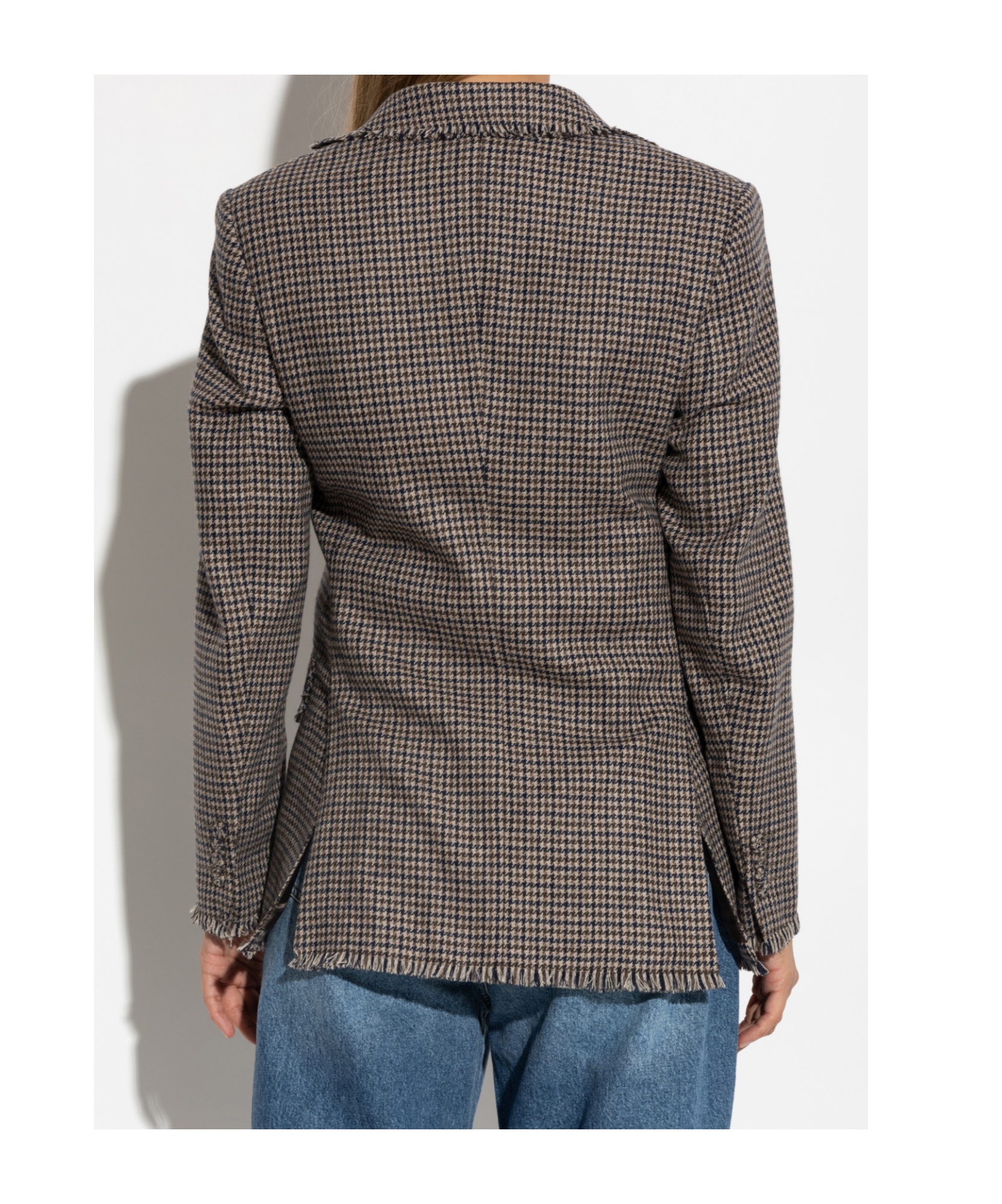Officine Generale Houndstooth Single-breasted Blazer In Multi