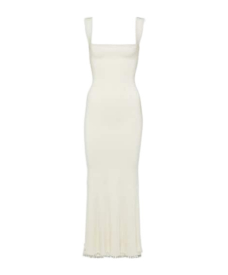 Galvan Atalanta Beaded Midi Dress In Yellow