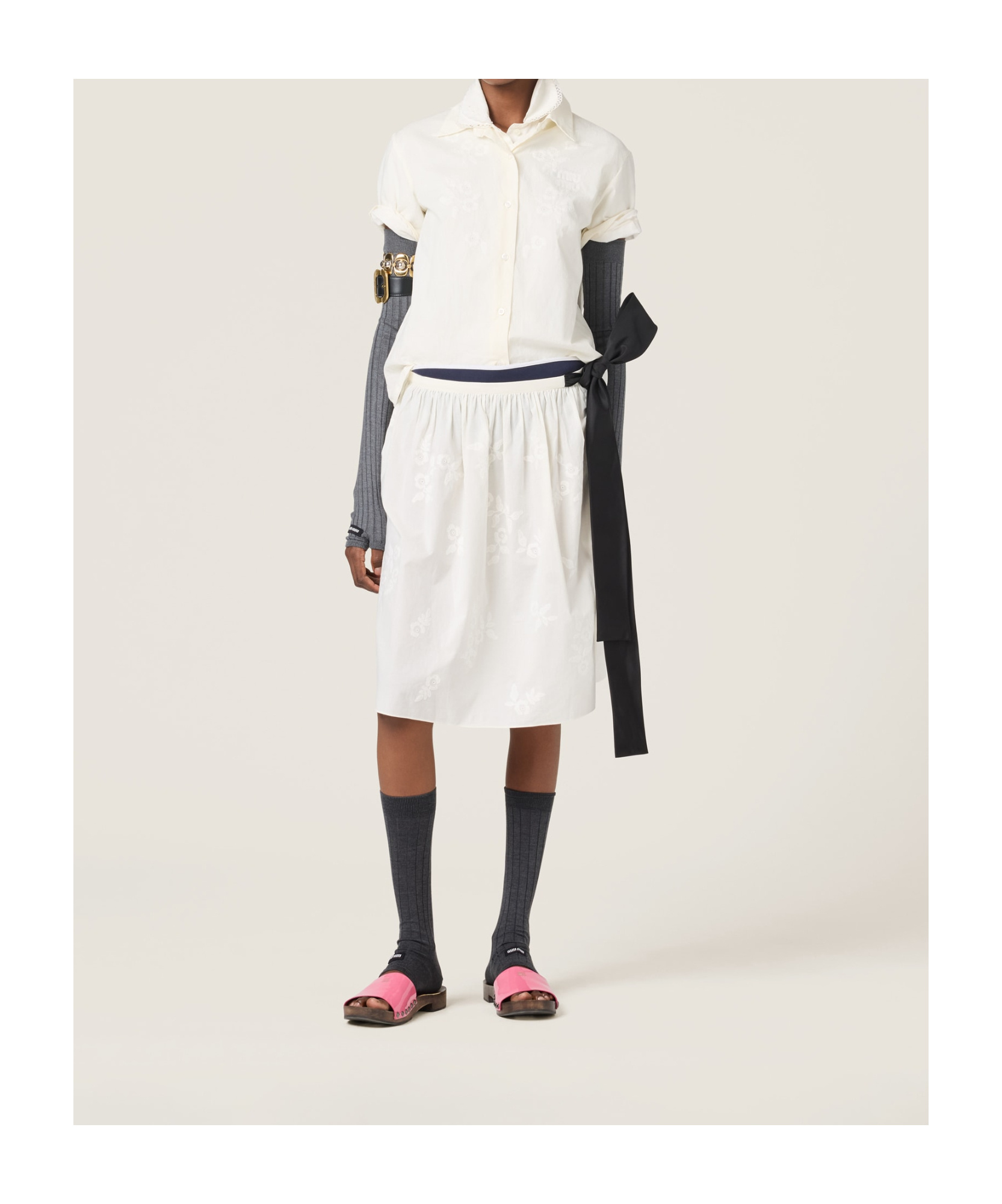 Miu Miu Embroidered Batiste Shirt